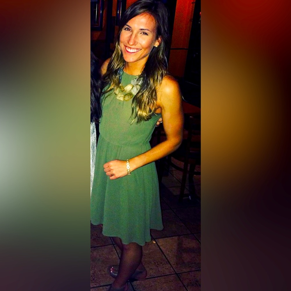Green cocktail dress